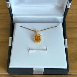 Topaz/Citrine November Birthstone Sterling Silverver necklace